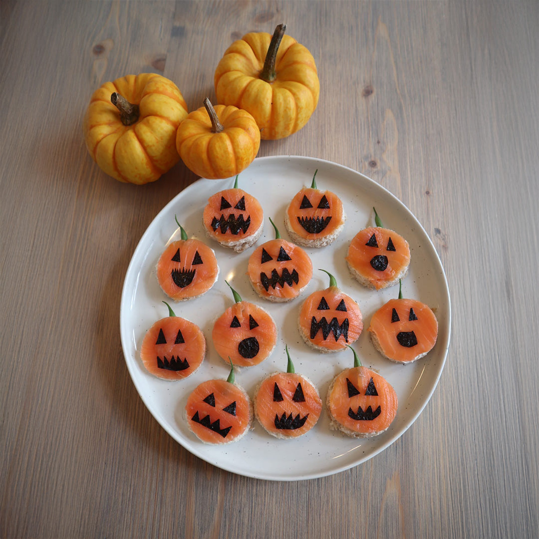 Halloween Smoked Salmon Sandwich Canapés