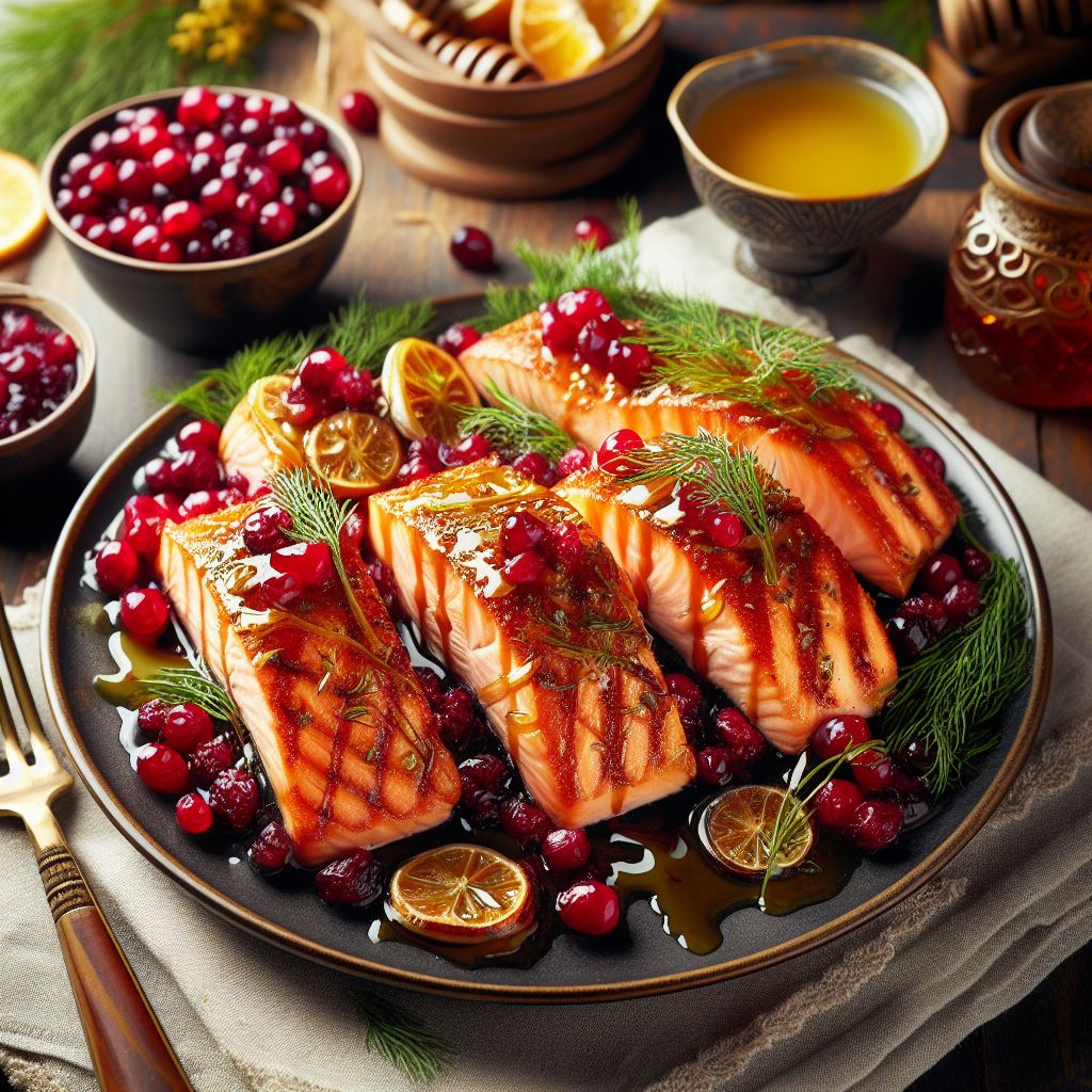 Salmon with Cranberry Sauce