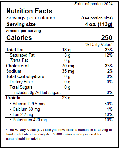 Frozen Salmon Portions • Skin-off • 4oz